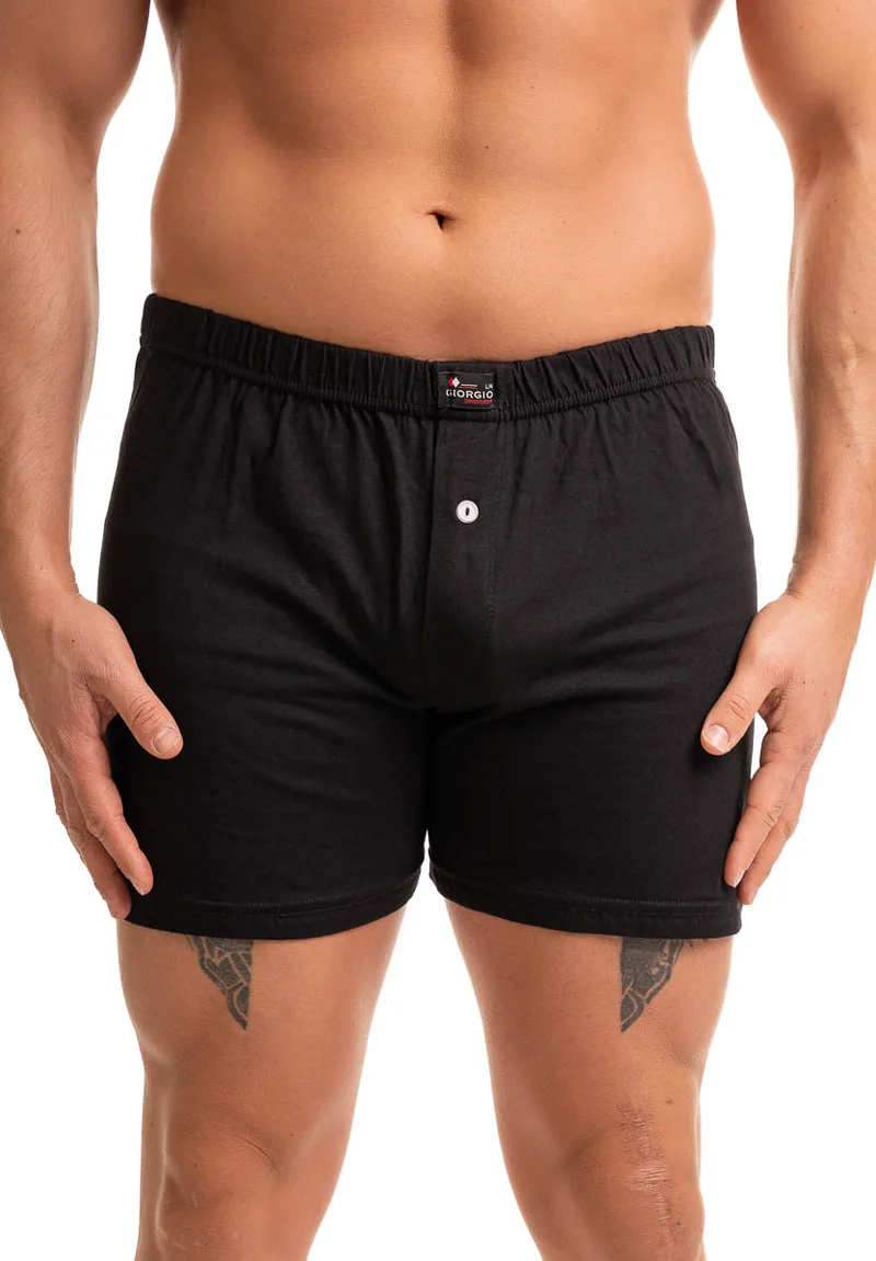Boxer με εσωτερικό λάστιχο και κουμπί Giorgio 1003GRG-Μαύρο