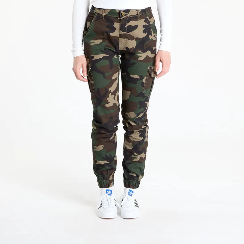 Παντελόνια Urban Classics Ladies High Waist Camo Cargo Pants Camo Green W30