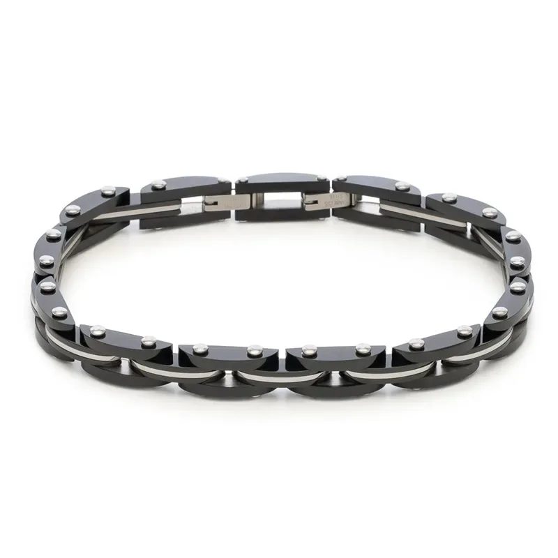 Μαύρο βραχιόλι Visetti Stainless Steel 61C-BR404SBM 61C-BR404SBM Ατσάλι
