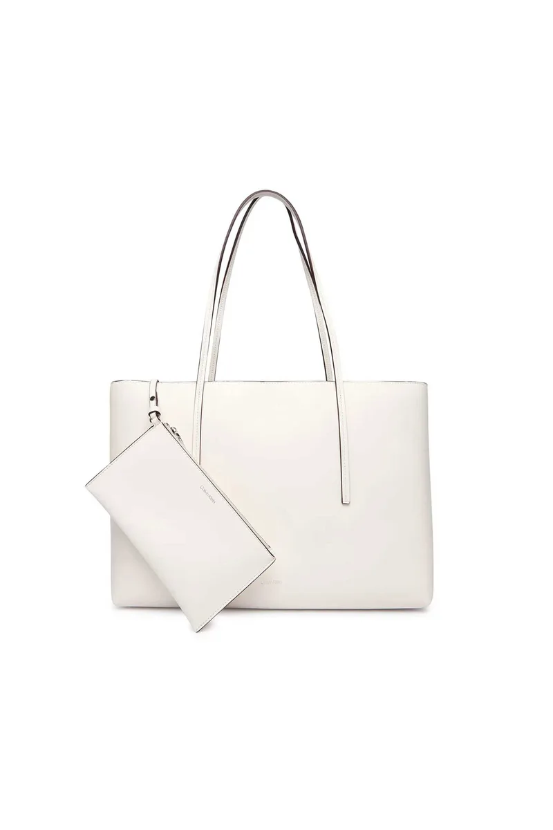 Calvin Klein Jeans γυναικεία τσάντα tote με pouch και λογότυπο - LV04F3274G Λευκό
