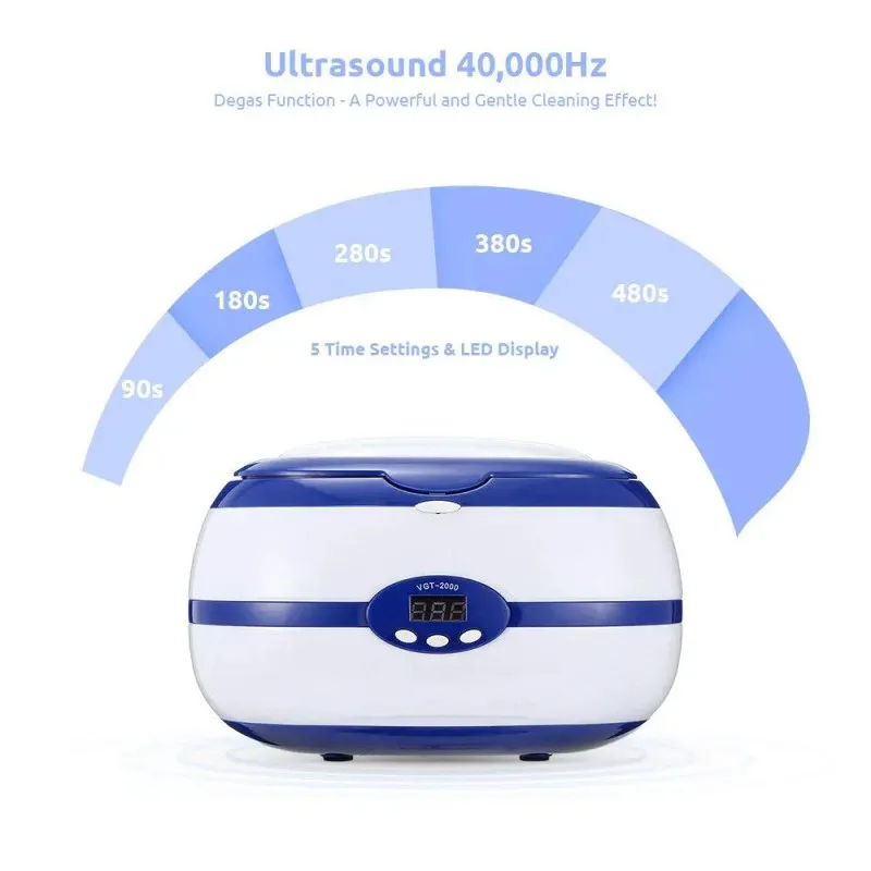 Καθαριστής Υπερήχων Ultrasonic 35W 600ml Inox με Ψηφιακό Χρονοδιακόπτη VGT-2000
