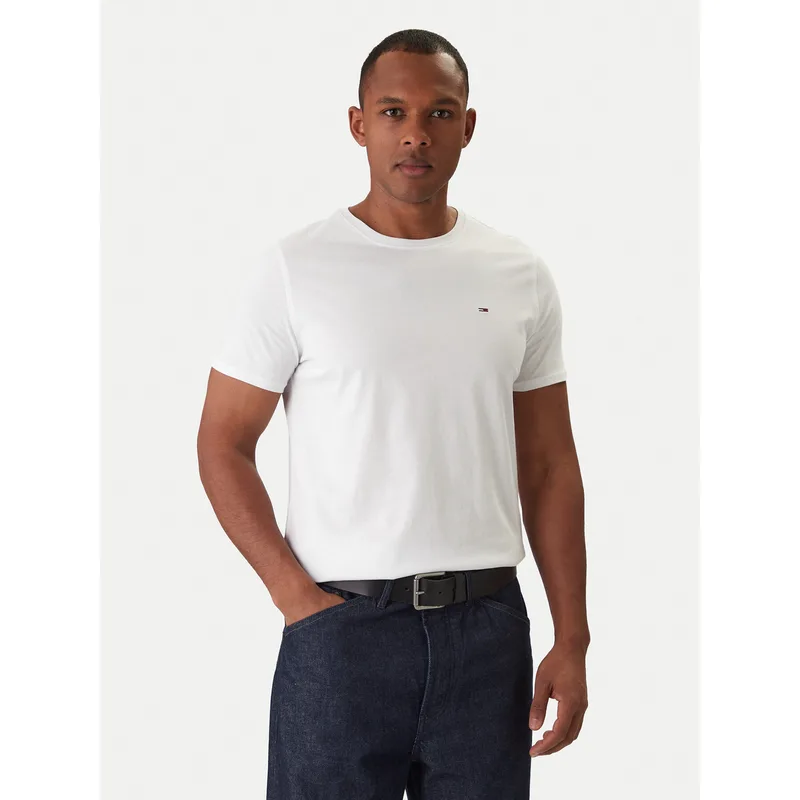 Tommy Jeans T-Shirt DM0DM04411 Λευκό Slim Fit