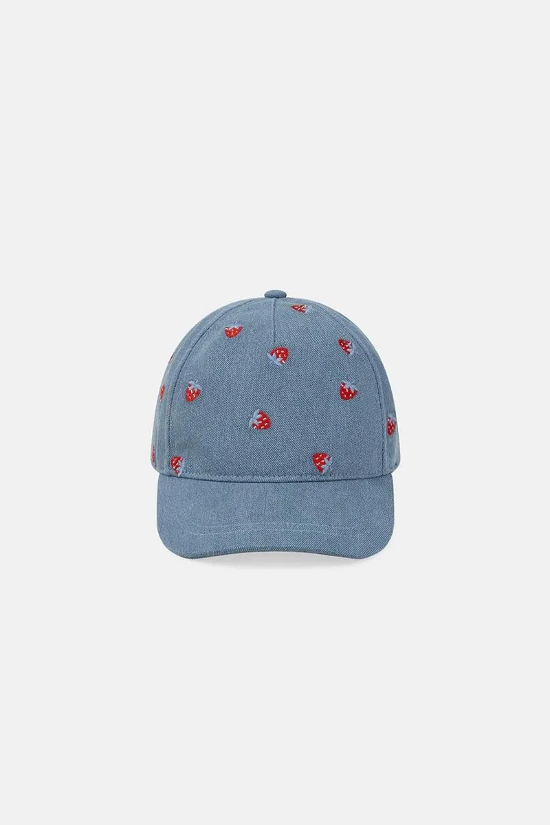 DPAM παιδικό καπέλο για κορίτσια "Denim Strawberries" - 376255 Denim Blue