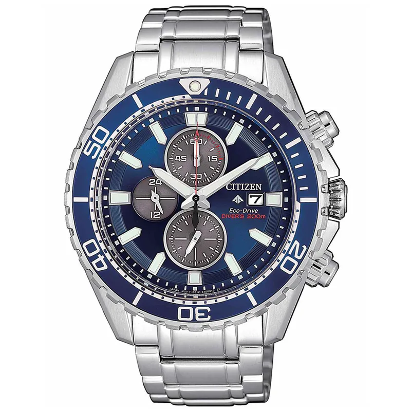 Citizen Eco-Drive Divers Chronograph Silver Stainless Steel Bracelet CA0710-82L