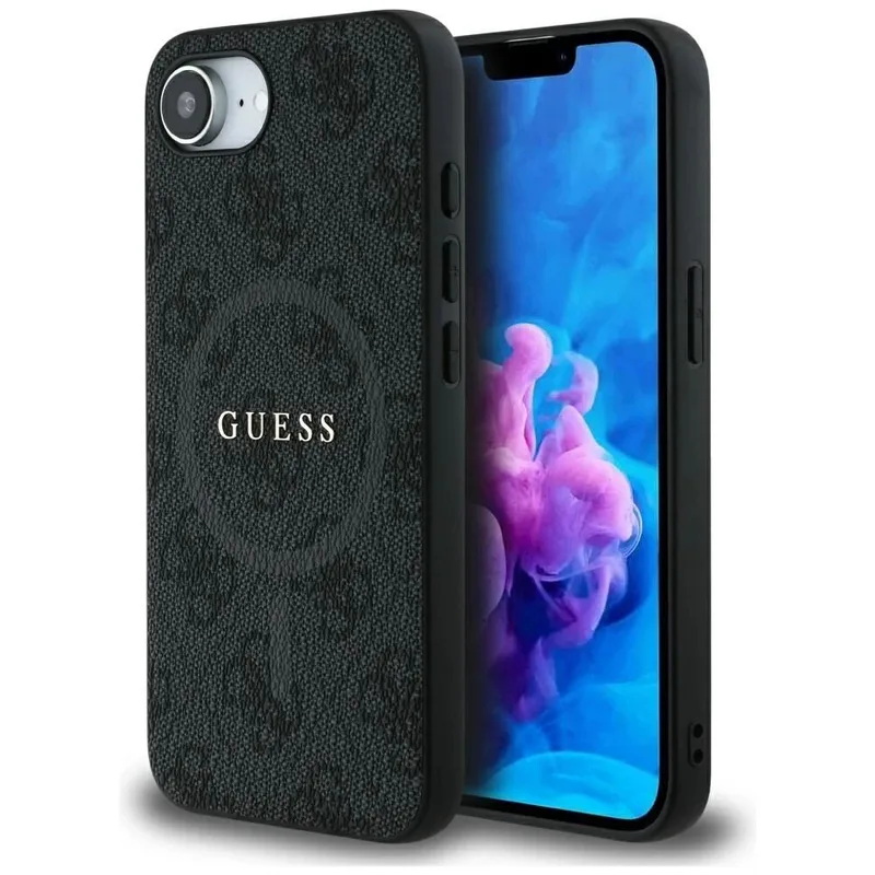Θήκη Guess 4G Ring Classic Logo Magsafe Black iPhone 16e/17e