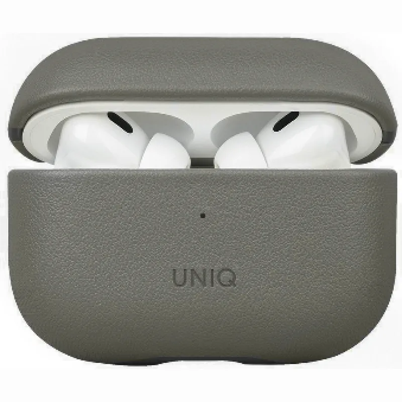 Θήκη AirPods Pro 2nd Gen Uniq Lyden Duo Series Premium Σκληρή από Vegan Δέρμα με Λουράκι Χειρός - Rhino Grey / Black (UNIQ-AIRPODSPRO2-LDSRGRYBLK)