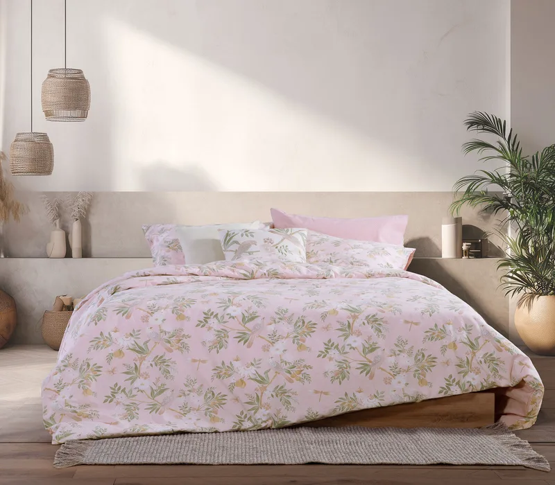 Σετ Σεντόνια King Size με Λάστιχο 4 Τεμαχίων Nef-Nef Dreamel Ροζ 180x200+35