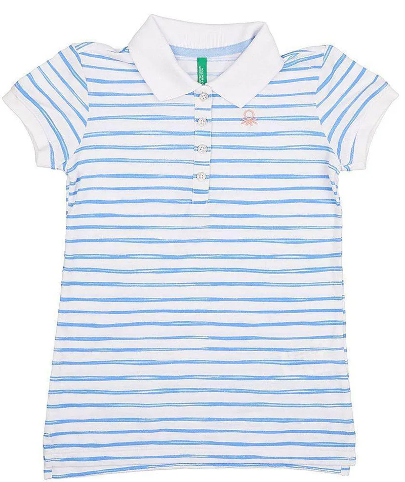 POLO T-SHIRT BENETTON FOUNDATION TK ΛΕΥΚΟ/ΜΠΛΕ (82 CM)-(1-2 ΕΤΩΝ)