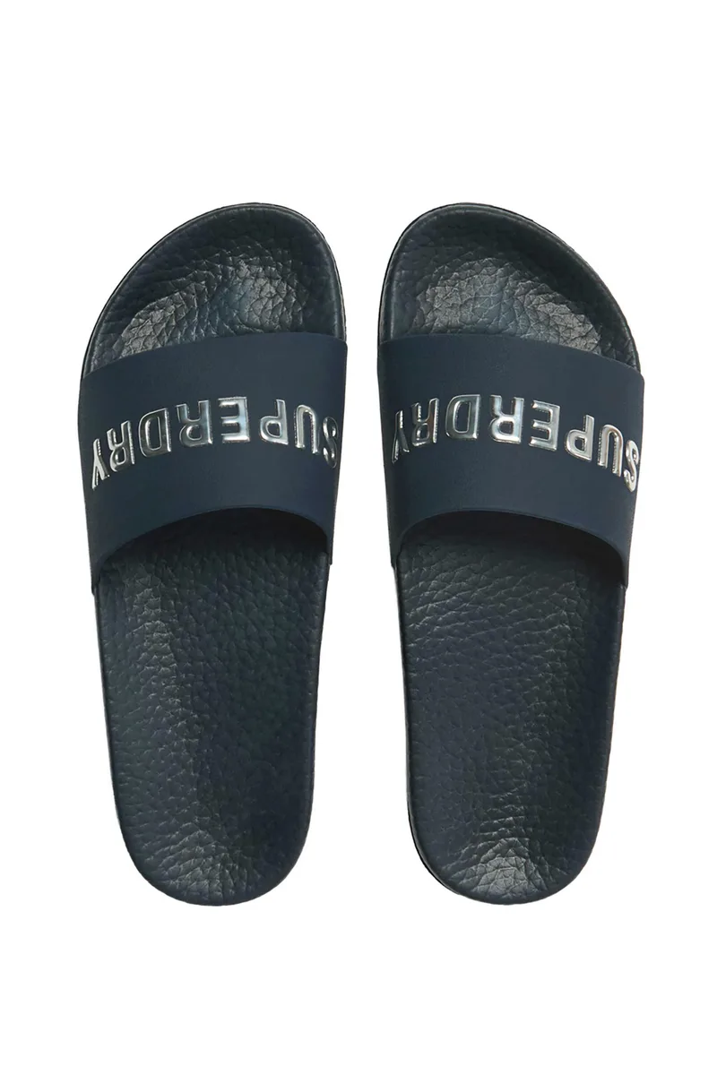 Superdry γυναικείες σαγιονάρες με μεταλλικό λογότυπο - WF310257A Μπλε Σκούρο