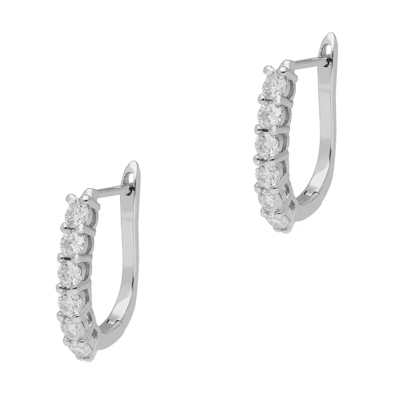 Σκουλαρίκια Κρίκοι με Moissanite Diamonds από Ασήμι SK3771
