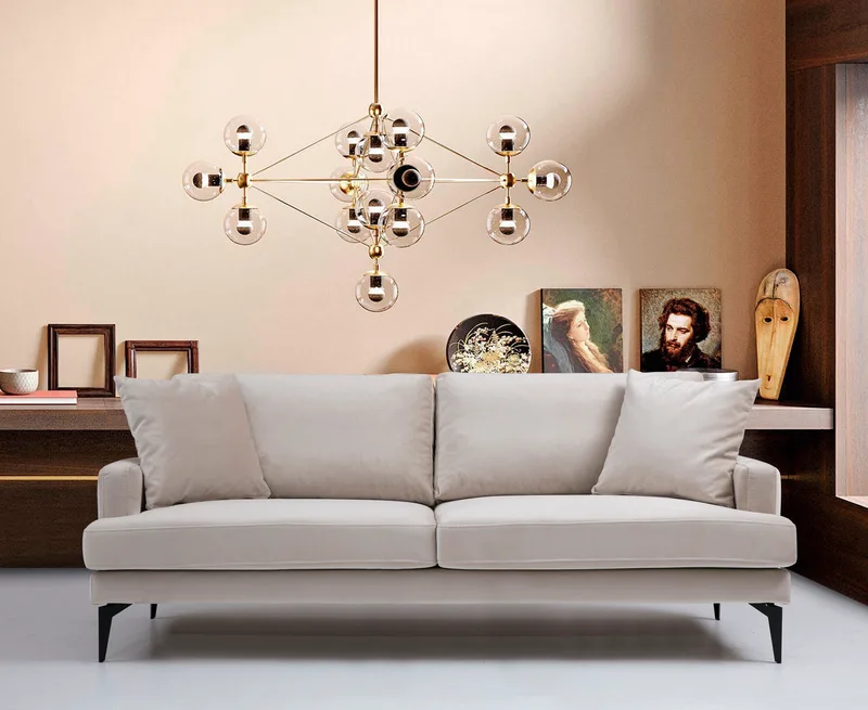 Διθέσιος Καναπές Papira 2 Seater - Μπεζ 560Are1363 (90x88x175)