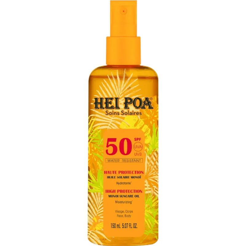 Hei Poa Suncare Monoi Dry Oil Spray Spf50 Ξηρό Λάδι για Πρόσωπο - Μαλλιά - Σώμα σε Spray με Έντονο Άρωμα Tiare & Υψηλό Δείκτη Αντηλιακής Προστασίας 150ml