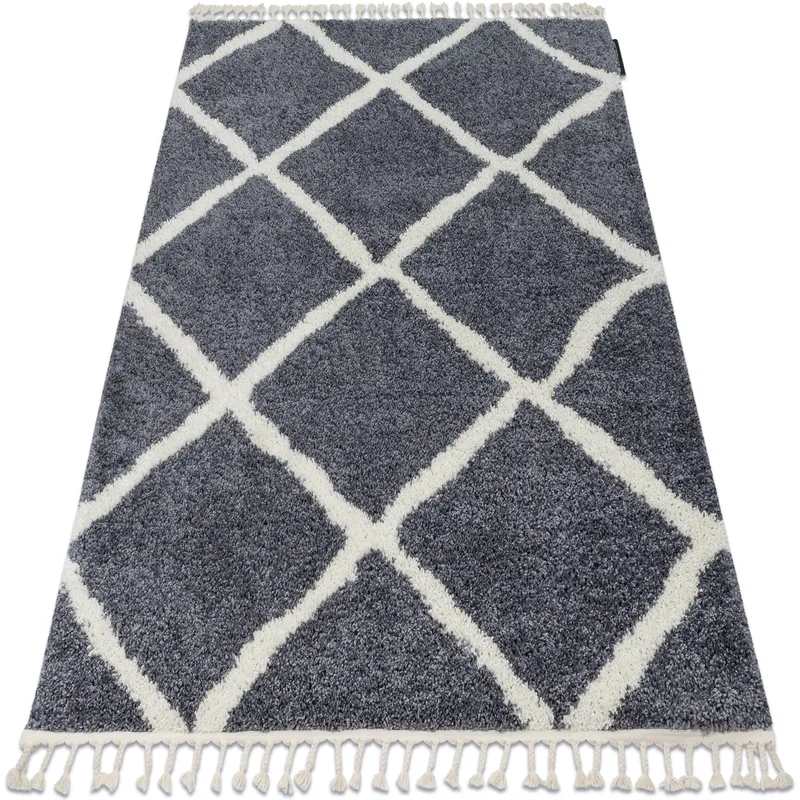 Χαλιά Rugsx Χαλί BERBER CROSS B5950 γκρι / λευκό 120x170 cm