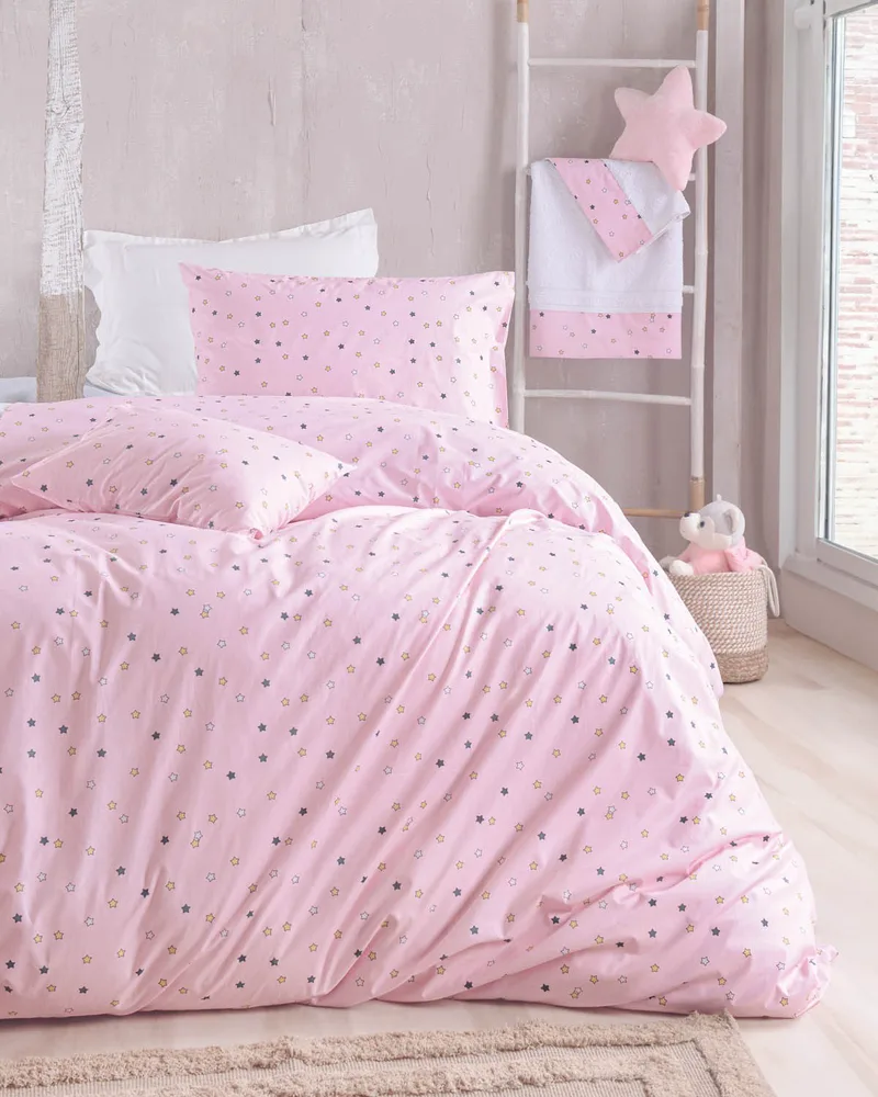 Σετ Σεντόνια Ημίδιπλα με Λάστιχο 3 Τεμαχίων Rythmos Blaze Ροζ - 105x205+25