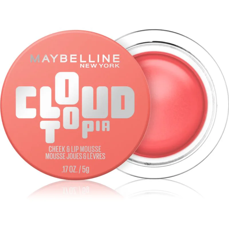 MAYBELLINE NEW YORK CloudTopia ματ κρεμώδη ρουζ για χείλη και πρόσωπο απόχρωση 05 Coral Illusion 5 γρ