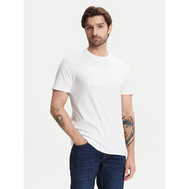 Guess T-Shirt M5YI44 KBW41 Λευκό Regular Fit