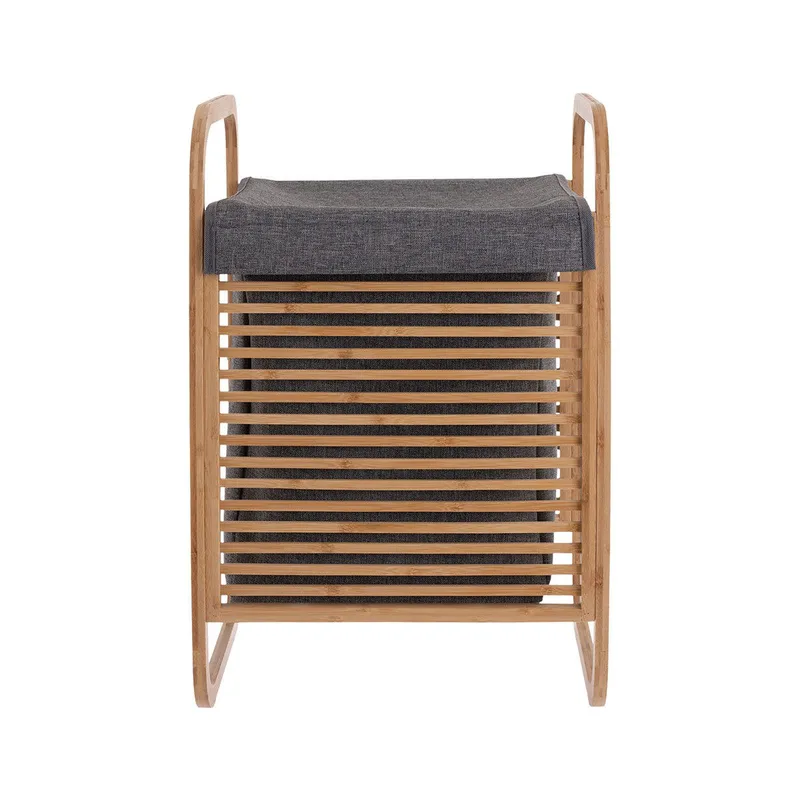 Estia Καλάθι Άπλυτων Bamboo Με Θήκη Πολυεστέρα 40X35X60.5Cm
