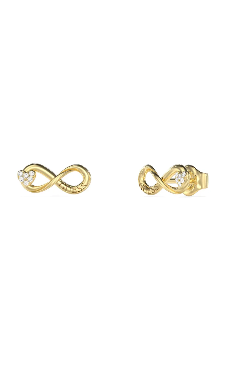 GUESS STEEL LOVE BITES JUBE06049JWYGT/U Σκουλαρίκια Χρυσά Με Άπειρο