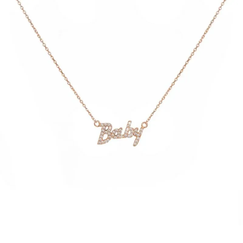 Γυναικείο κολιέ ροζ gold K14 Baby με ζιργκόν 041588 041588 Χρυσός 14 Καράτια