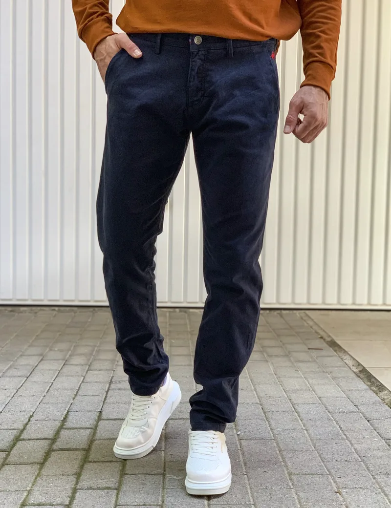 US Grand Polo ανδρικό navy blue υφασμάτινο Chinos παντελόνι US200B