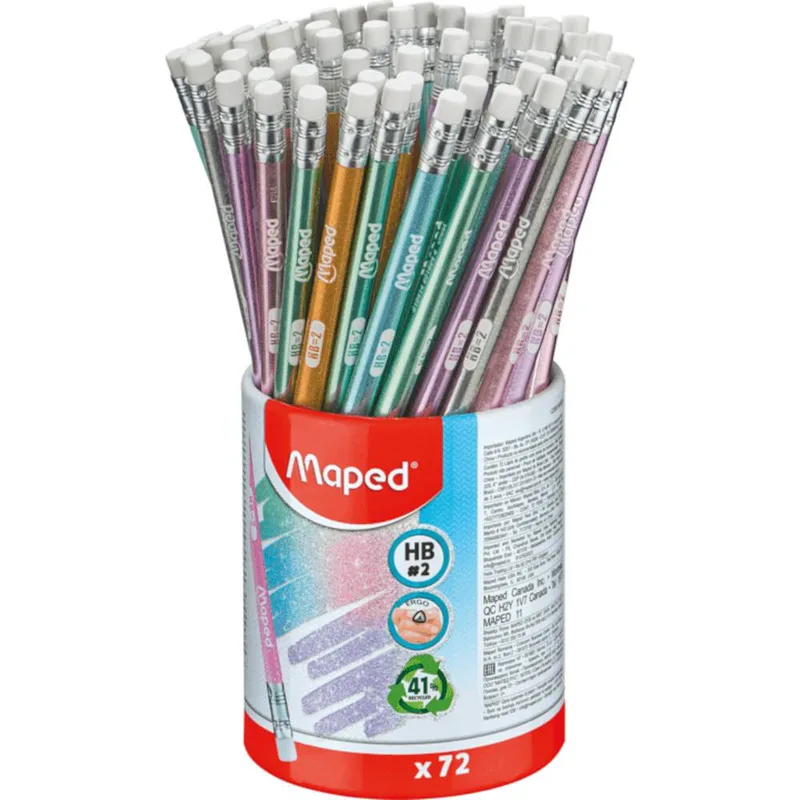 Μολύβι με Γόμα HB Maped Black Peps Glitter (Tυχαία επιλογή χρώματος)