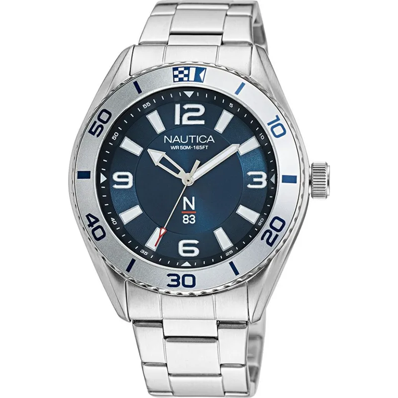 Ρολόι Ανδρικό Ασημί Stainless Steel NAUTICA κωδ NAPFWS129