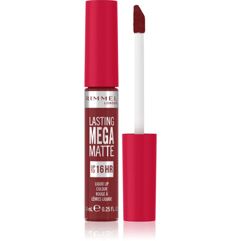 Rimmel Lasting Mega Matte Υγρό ματ κραγιόν 16 ώρες απόχρωση Ruby Passion 7,4 ml