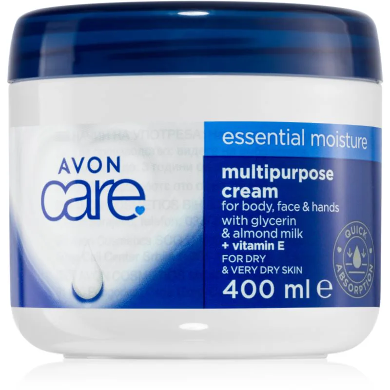 Avon Care Essential Moisture κρέμα πολλαπλών χρήσεων για πρόσωπο,χέρια και σώμα 400 ml
