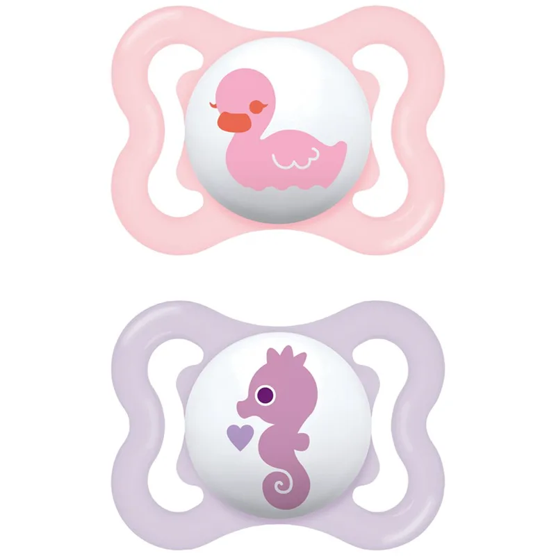 Mam Air Silicone Soother 2-6m Κωδ 120SGc Ορθοδοντική Πιπίλα Σιλικόνης που Επιτρέπει Καλύτερη Κυκλοφορία του Αέρα 2 Τεμάχια - Ροζ / Λιλά