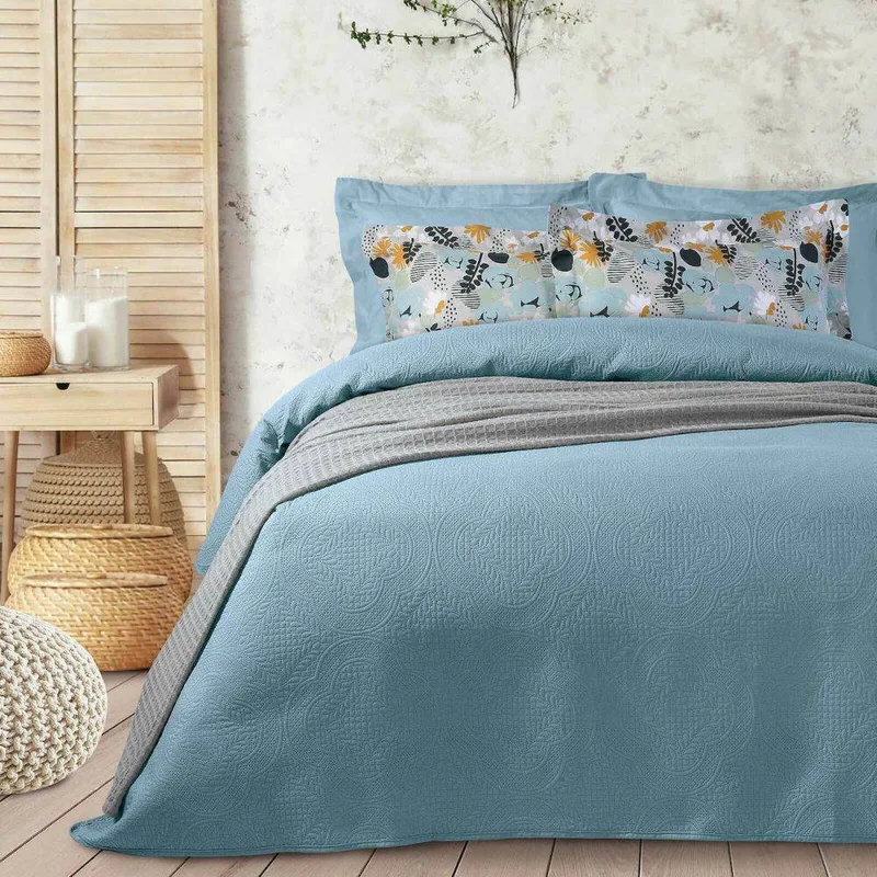 ΚΟΥΒΕΡΛΙ ΥΠΕΡΔΙΠΛΟ DAS HOME HAPPY 9563 ΜΠΛΕ 220X240CM