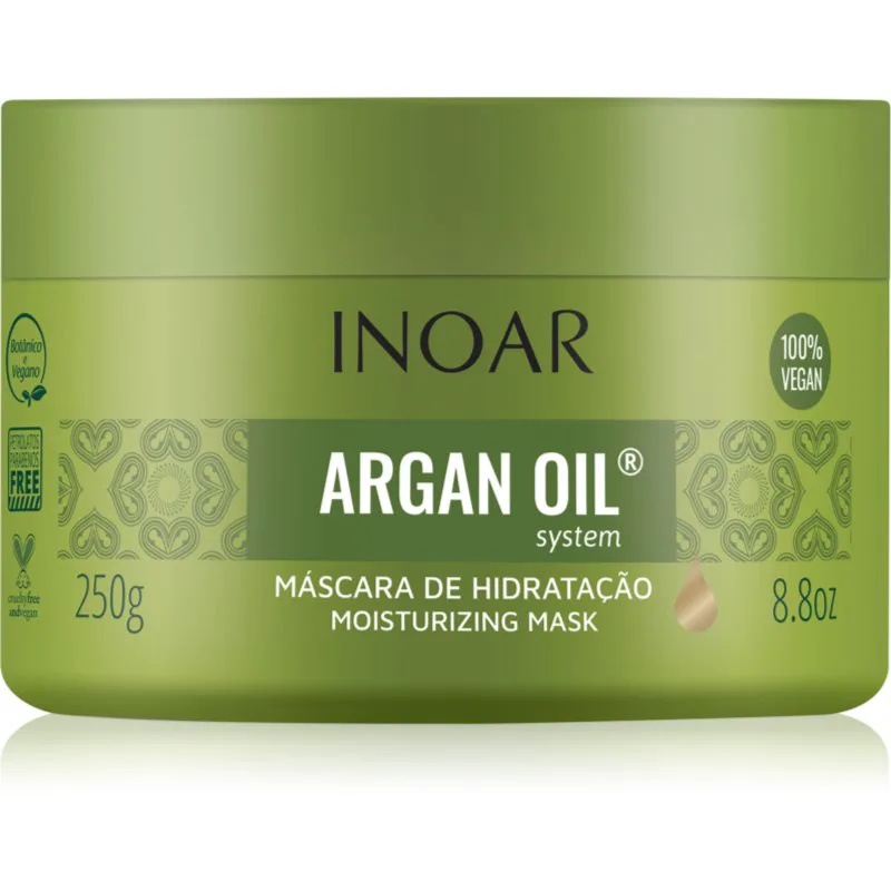 INOAR Argan Oil System ενυδατική και λειαντική μάσκα για τα μαλλιά 250 γρ