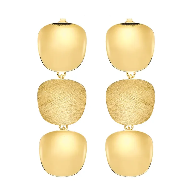 Vogue Hanging Squares Επίχρυσα σκουλαρίκια 925 1123201 1123201 Ασήμι