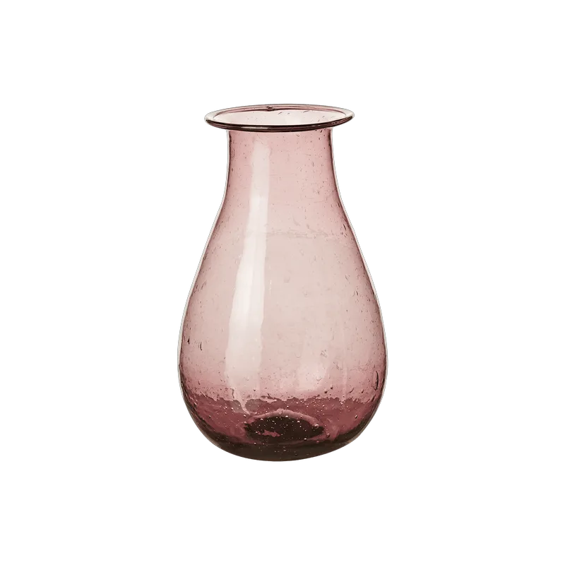 Violetta βάζο γυάλινο ροζ 11x18εκ.