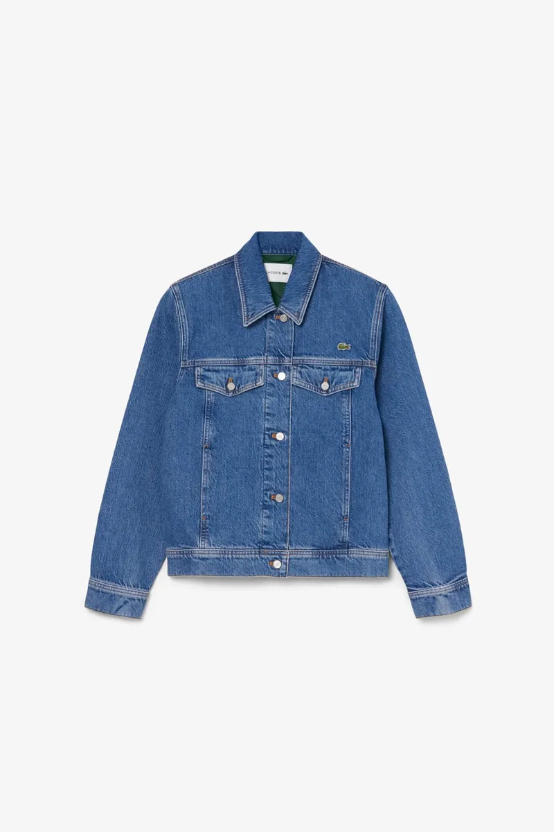 Lacoste γυναικείο denim jacket με λογότυπο Slim Fit - BF0244 Denim Blue