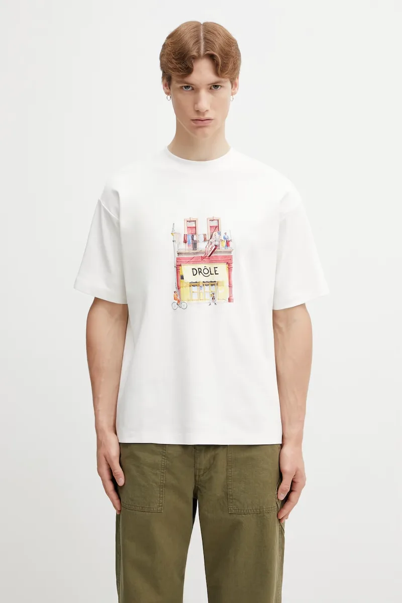 Drôle de Monsieur T-shirt ανδρικό βαμβακερό Drôle Café