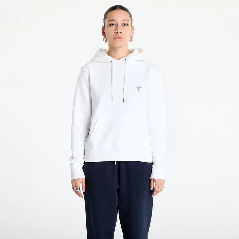 Φούτερ Guess JEANS Hood Reg Mini Triang Sweat Pure White S