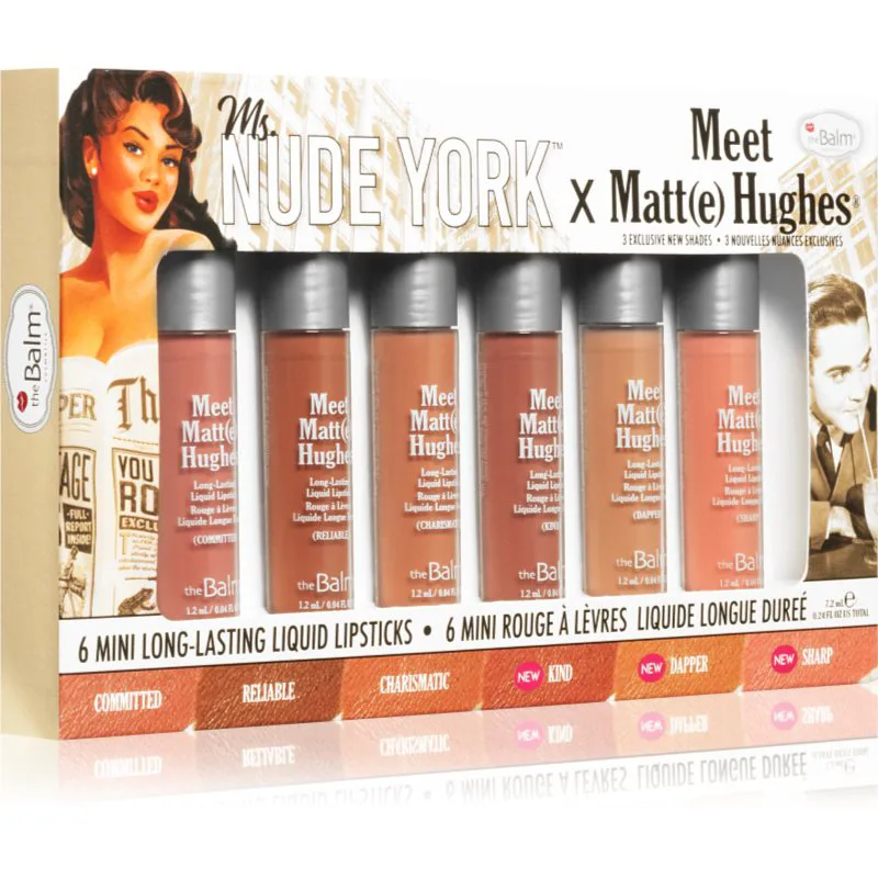 theBalm Meet Matt(e) Hughes X Ms. Nude York Σετ με υγρό ματ κραγιόν με ματ αποτελέσματα