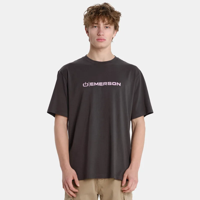 EMERSON LOGO MEN’S SHORT SLEEVE T-SHIRT ΓΚΡΙ