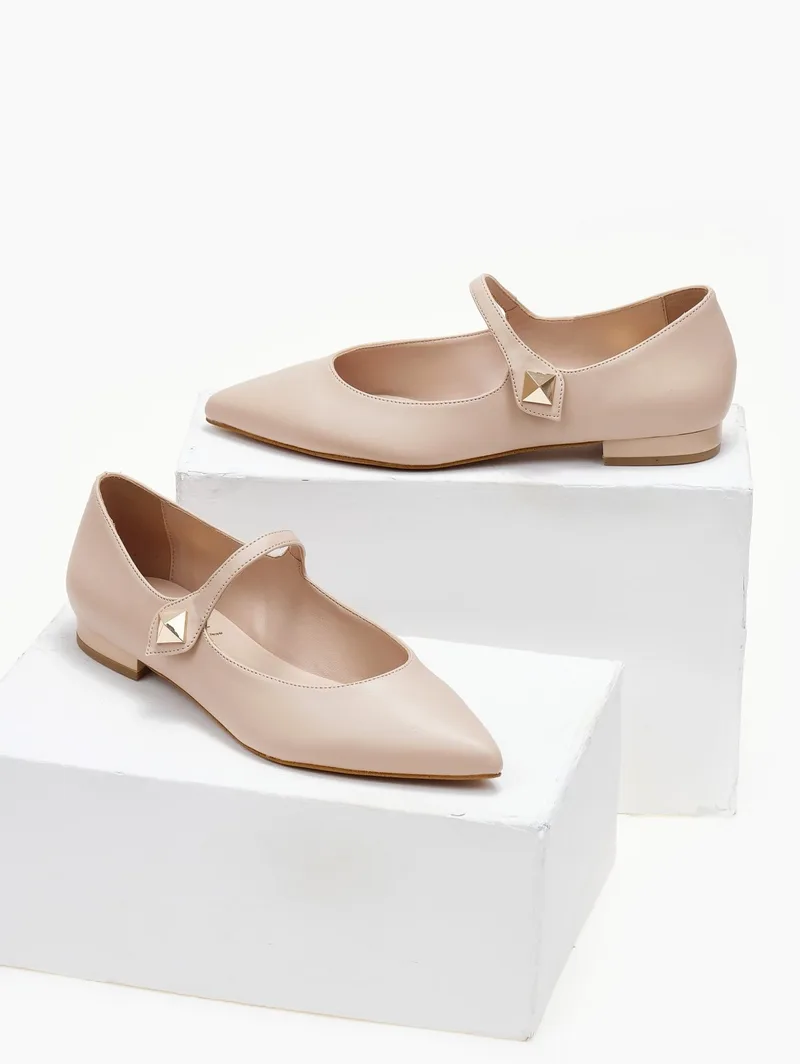 TFP Pointed Mary Jane Ballerinas - 7 - Nude