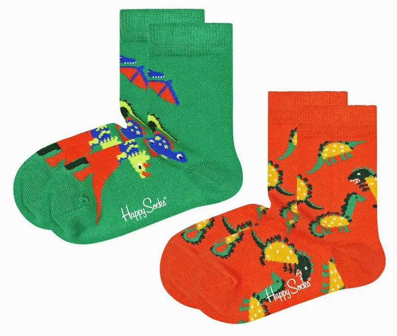 ΚΑΛΤΣΕΣ HAPPY SOCKS 2-PACK KIDS DINOS SOCKS KDIN02-2900 ΠΡΑΣΙΝΟ/ΚΟΚΚΙΝΟ 2ΤΜΧ (EU:28-31)