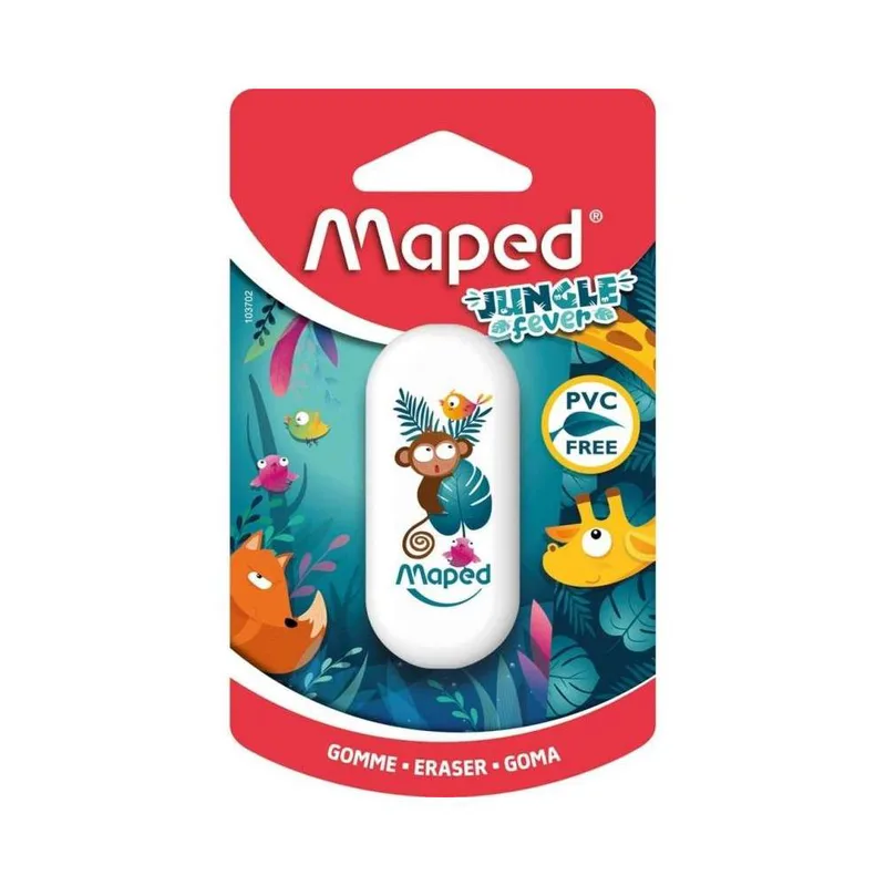 Γόμα Maped Λευκή Jungle Fever σε Blister