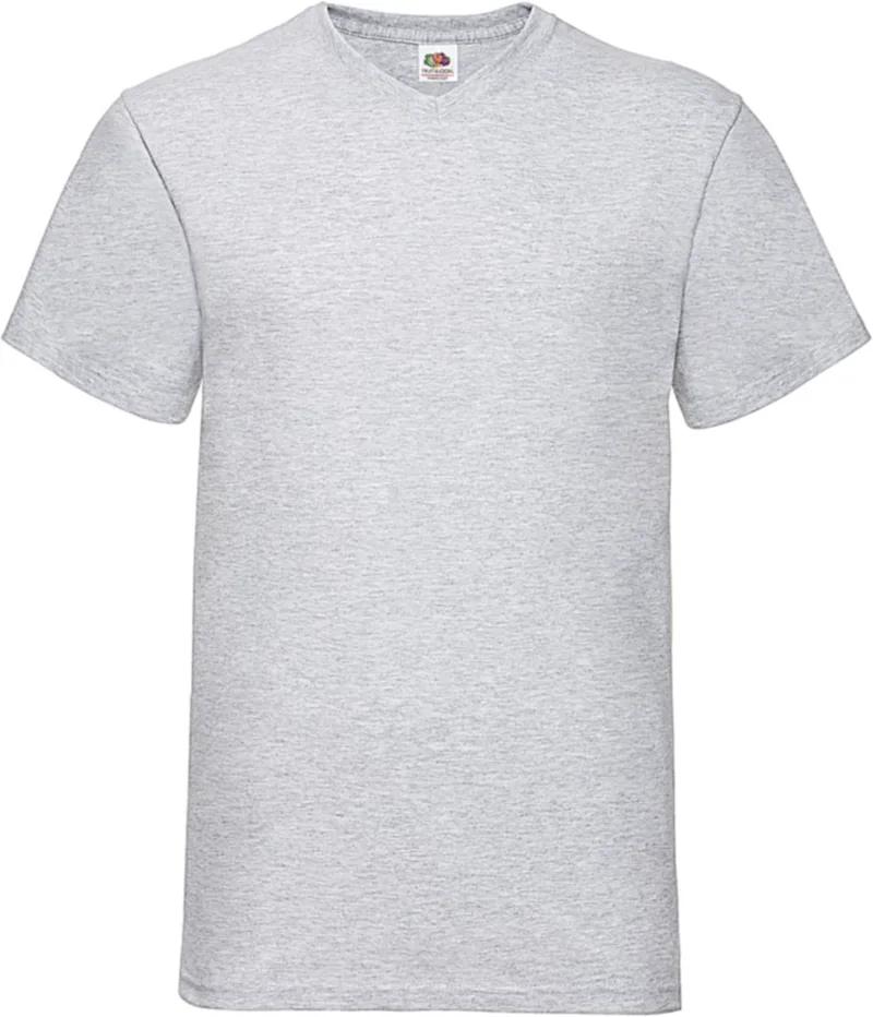 V-Neck T-Shirt Valueweight Fruit of the Loom 61-066-0 Heather Grey
