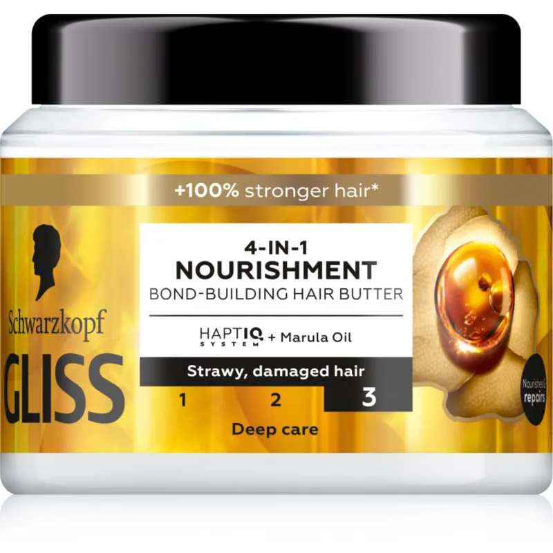 Schwarzkopf Gliss Oil Nutritive εντατικά θρεπτική μάσκα για κατεστραμμένα μαλλιά 400 ml