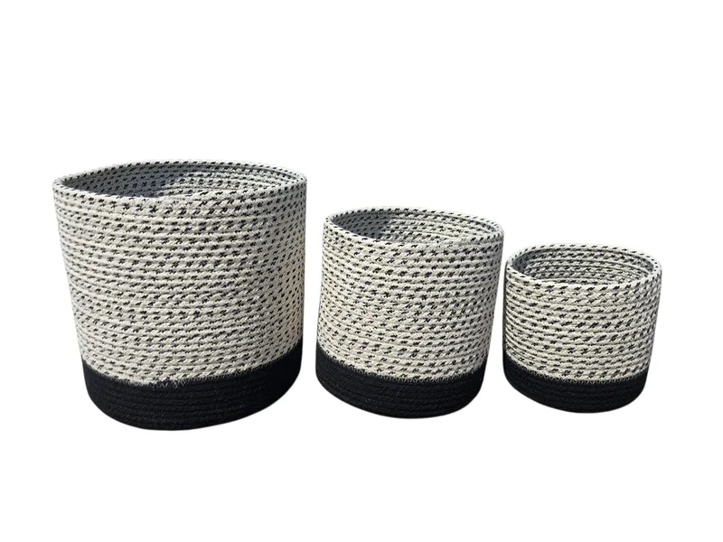 Καλάθια Cotton Rope σετ 3τμχ.