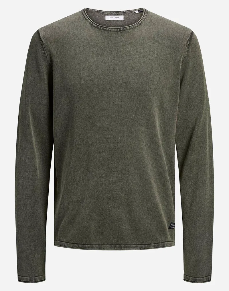 JACK&JONES ΜΠΛΟΥΖΑ JJELEO KNIT CREW NECK NOOS 12174001-Dusty Olive DarkOliveGreen