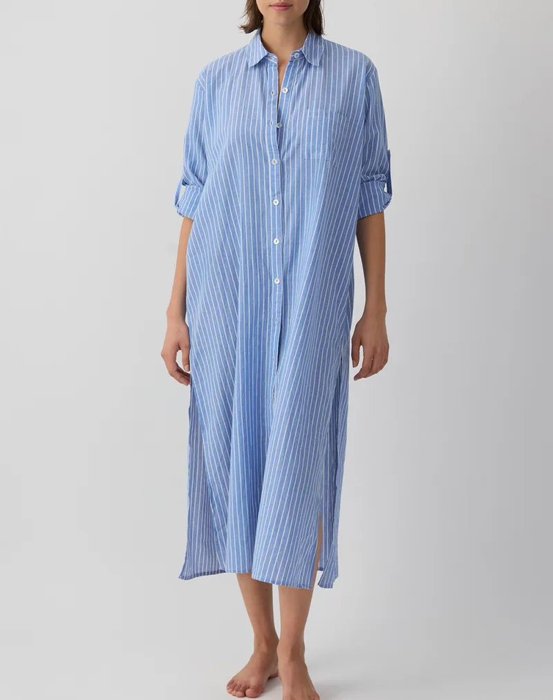 MINERVA DRESS SHIRT LONG STRIPE RESORT 96-53323-211 Blue