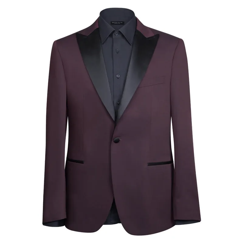 Prince Oliver Tuxedo Μπορντώ με Shawl Σατέν Πέτο (Modern Fit)