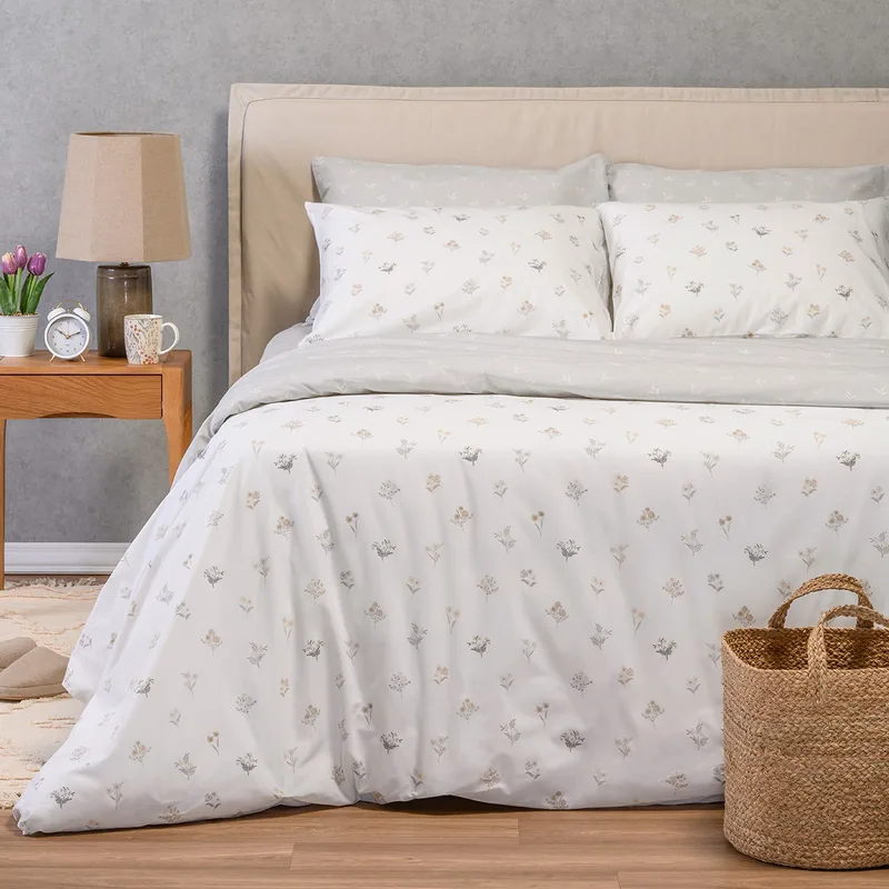 Σετ σεντονια υπερδιπλα spring light grey ultra line (235x270)