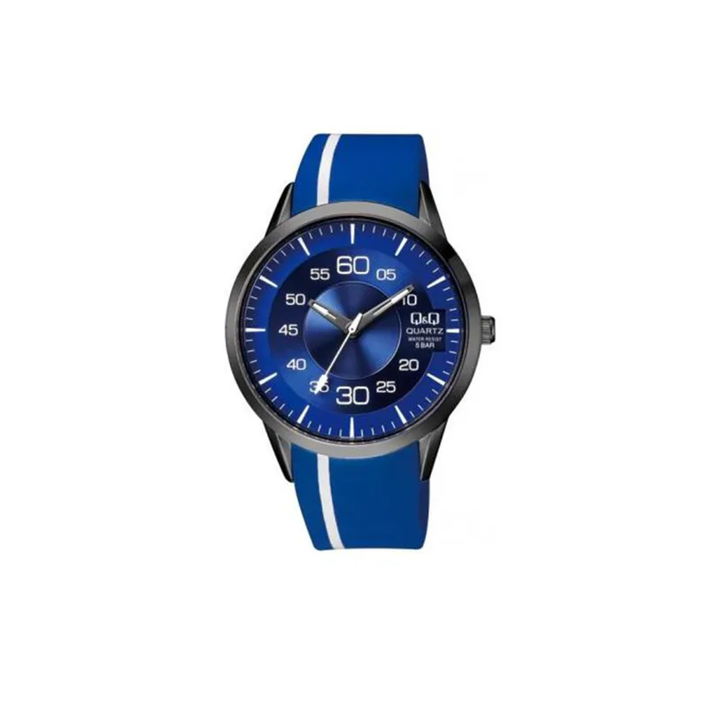 Ρολόι Αντρικό Silicone Strap, Μπλε, Q&amp;Q, κωδ.Q982J502Y