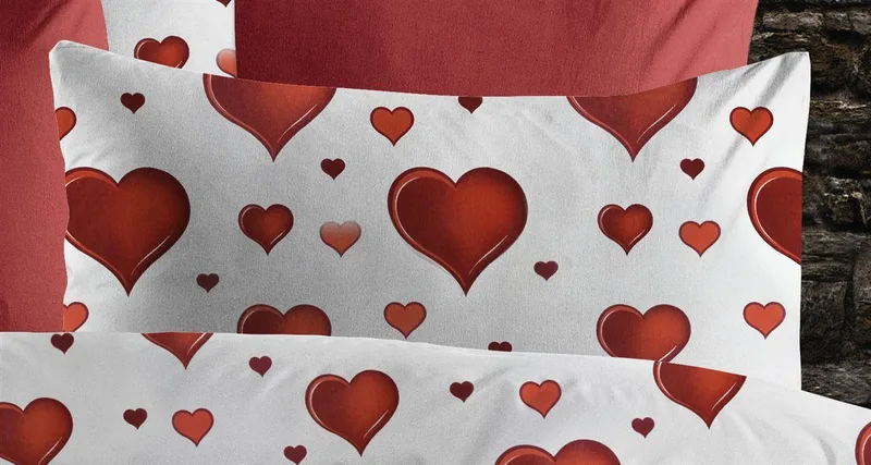 Μαξιλαροθήκη Φάκελος Polycotton 50x70εκ. Πάθος 607 White-Red DimCol (Χρώμα: Λευκό, Ύφασμα: 70% Βαμβάκι-30% Polyester) - DimCol - 33311647068